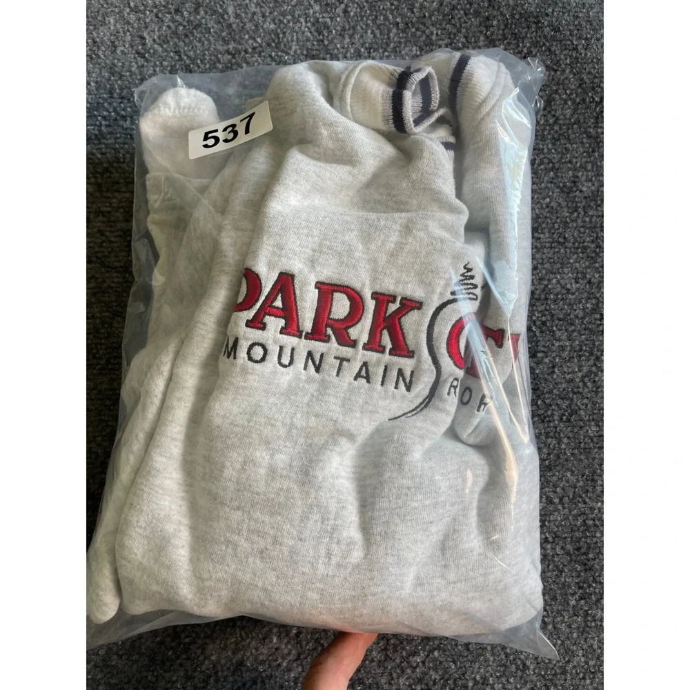 Fruit of the Loom Park‎ City Mountain Resort Sweatshirt Mens Large Gray V-Neck